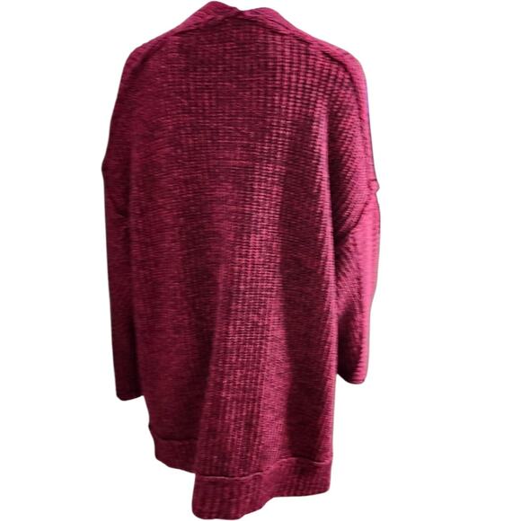 Free People Womens Open Front Long Sleeves Chunky Knit High Hopes Cardigan Red M - Picture 8 of 11